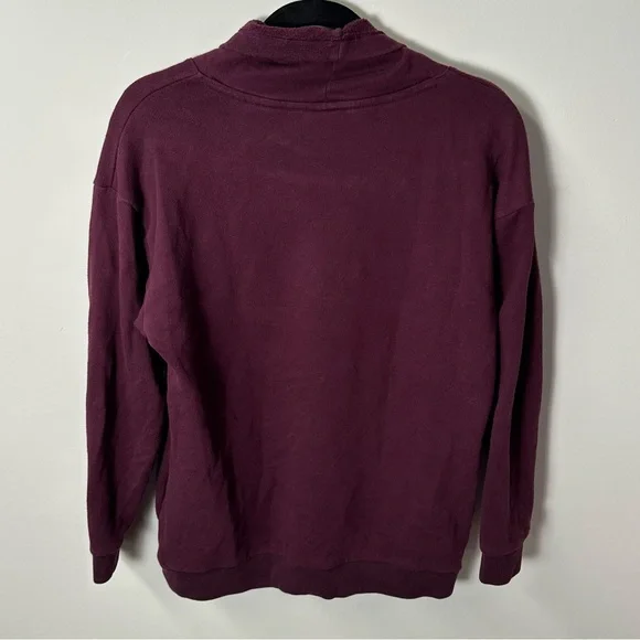 Y2K PINK BY VS women's burgundy black graphic cozy mockneck crewneck, XS. - Picture 2 of 2